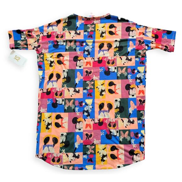 Lularoe x Disney Irma Minnie Mouse Multicolor Geometric Tunic Top Women Sz XS - Picture 2 of 6
